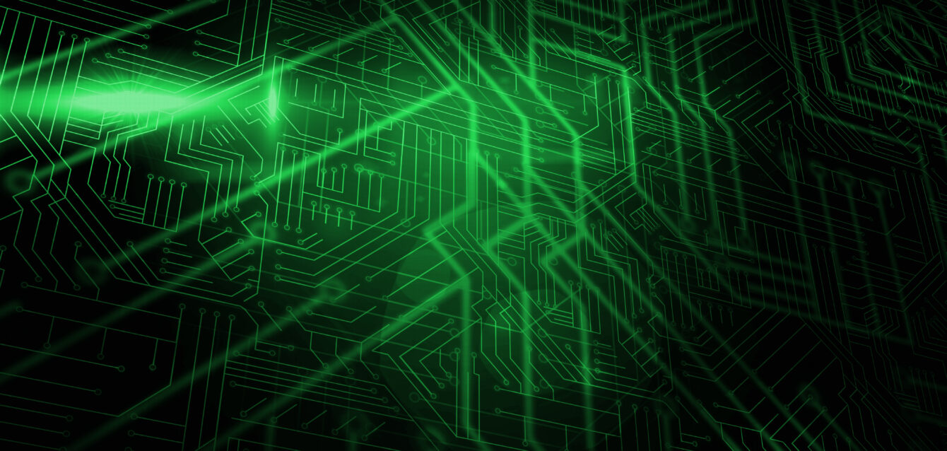 Digitally generated green and black circuit board Digitally generated green and black circuit board